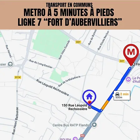 Le Michigan - 10mn From Paris - Metro Ligne 7 *